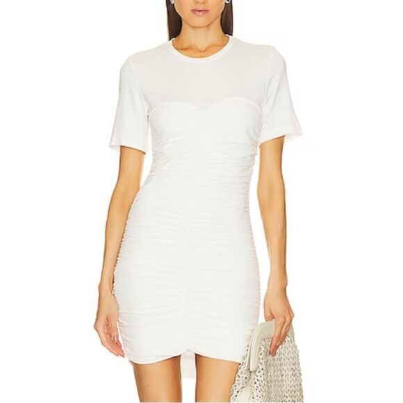 NWT Jonathan SIMKHAI Standard Jaslene Mini T Shirt Dress in White XL Revolve - Picture 1 of 15